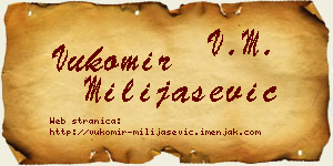 Vukomir Milijašević vizit kartica